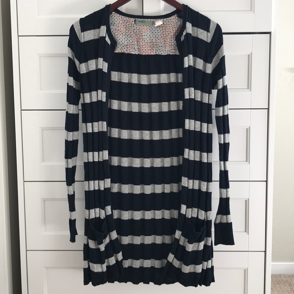 Anthropologie Cotton Knit Long Cardigan by Maple